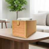 Foldable Beige Bamboo Cloth Organizer Box