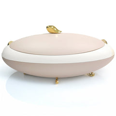 Prime Pick Elegant Oval Casserole 5L with Gold Leaf Handle
