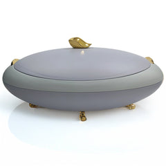 Prime Pick Elegant Oval Casserole 5L with Gold Leaf Handle