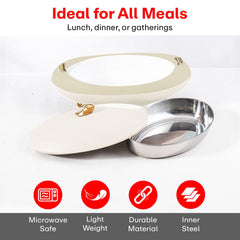 Prime Pick Elegant Oval Casserole 5L with Gold Leaf Handle