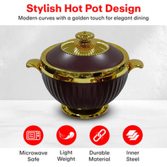 Prime Pick Luxury Casserole Set of-3 (1.2L+1.8L+3.2L) with Golden Finish