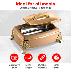 Prime Pick Luxury Rectangular Casserole 5.5L with Golden Legs & Handle