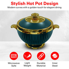 Prime Pick Luxury Casserole Set of-3 (1.2L+1.8L+3.2L) with Golden Finish