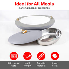 Prime Pick Elegant Oval Casserole 5L with Gold Leaf Handle