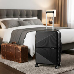 Premium 22” Hard Shell Luggage – Stylish Black Trolley Bag for Travel