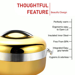 Prime Pick Premium Gold Finish Insulated Casserole Set of 3 (1L + 2L + 3.5L)