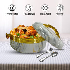 Prime Pick Luxury Marble Finish Insulated Casserole Set of-3 (1L + 2L + 3.5L)