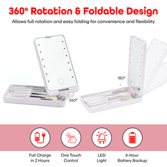 Prime Pick Led Portable Cosmetic Mirror