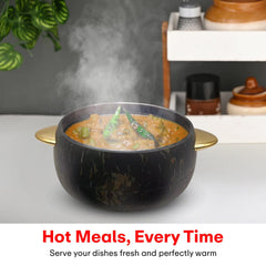 Prime Pick Elegant Golden Handles Marble Finish Casserole Set of-3 (1L+2L+3.5L)