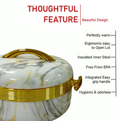 Prime Pick Luxury Marble Finish Insulated Casserole Set of-3 (1L + 2L + 3.5L)