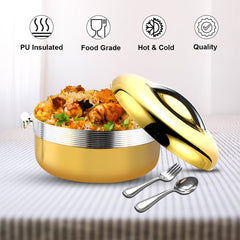 Prime Pick Premium Gold Finish Insulated Casserole Set of 3 (1L + 2L + 3.5L)