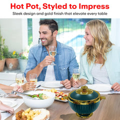 Prime Pick Luxury Casserole Set of-3 (1.2L+1.8L+3.2L) with Golden Finish