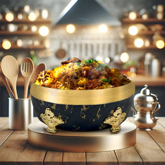 Prime Pick Luxury Black & Gold Casserole 4L