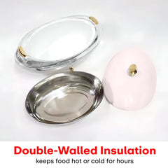 Prime Pick Elegant Oval Casserole 5L with Gold Leaf Handle