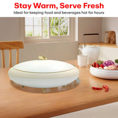 Prime Pick Elegant Oval Casserole 5L with Gold Leaf Handle