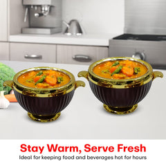 Prime Pick Luxury Casserole Set of-3 (1.2L+1.8L+3.2L) with Golden Finish