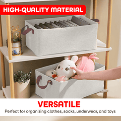 Prime Pick XL Oxford Cloth Organizer Durable Foldable Storage Box with Metal Frame