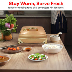 Prime Pick Luxury Rectangular Casserole 5.5L with Golden Legs & Handle