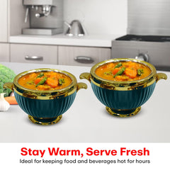 Prime Pick Luxury Casserole Set of-3 (1.2L+1.8L+3.2L) with Golden Finish