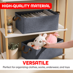 Prime Pick XL Oxford Cloth Organizer Durable Foldable Storage Box with Metal Frame