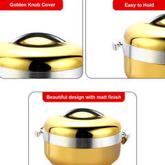 Prime Pick Premium Gold Finish Insulated Casserole Set of 3 (1L + 2L + 3.5L)