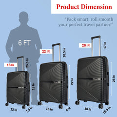 Velvair Luggage: Travel Made Stylish and Effortless 18"+22"+26" SET OF-3
