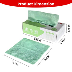 Microfiber Cleaning & Drying Wipes Matcha Green 20×20 cm – Pack of 20