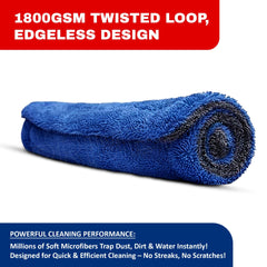 Prime Pick 1800GSM Double-Sided Microfiber Car Cleaning Cloth