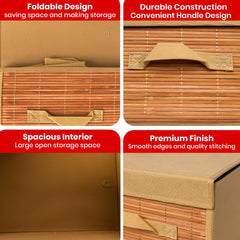 Foldable Bamboo Storage Box with Handle