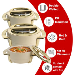 Insulated Casserole Set of 3 (1.8L + 2.3L + 3.5L) – Premium Hot Pot Set for Kitchen