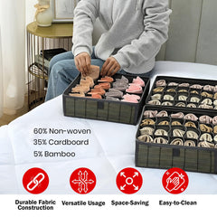 Foldable Premium Bamboo Cloth Organizer with 6 Compartments