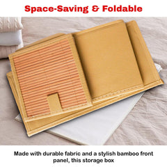 Foldable Beige Bamboo Cloth Organizer Box