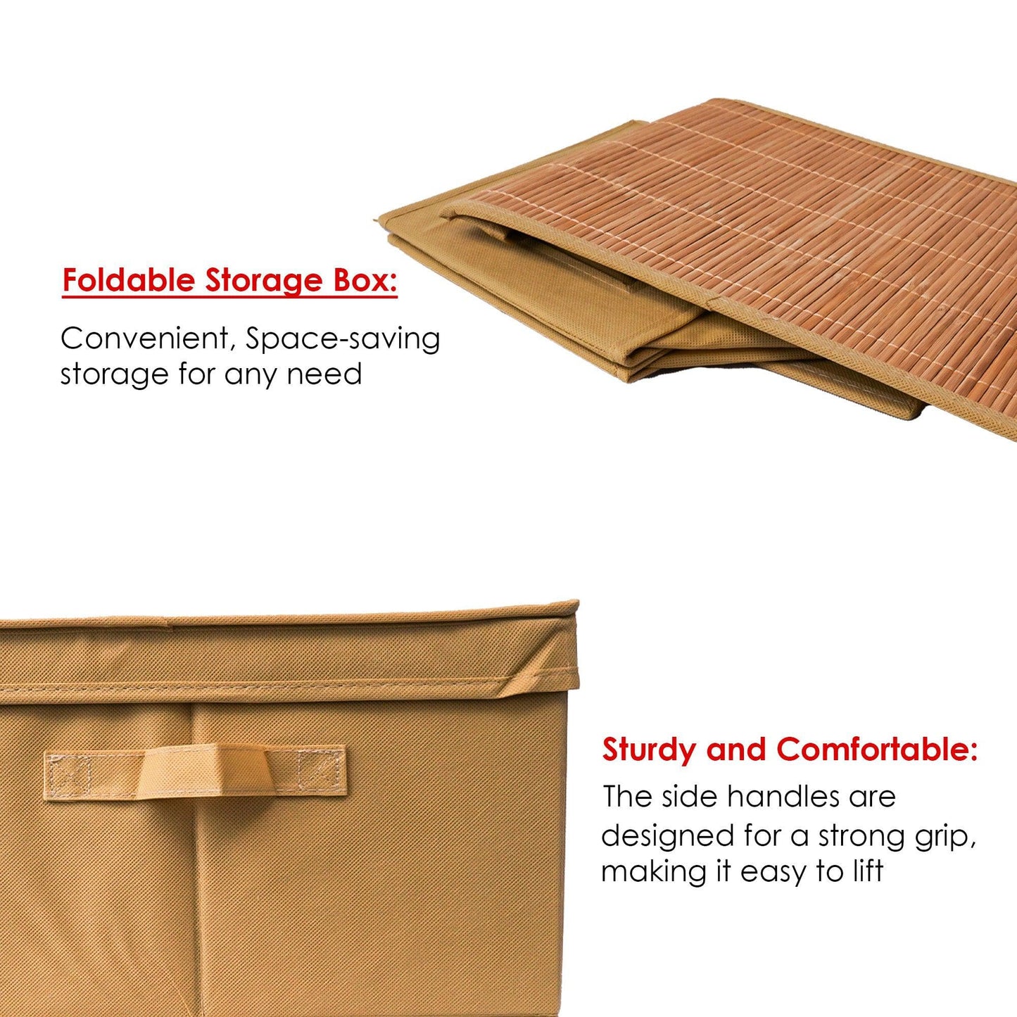 Foldable Cloth Storage Box with Transparent Window & Handles