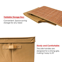 Foldable Cloth Storage Box with Transparent Window & Handles