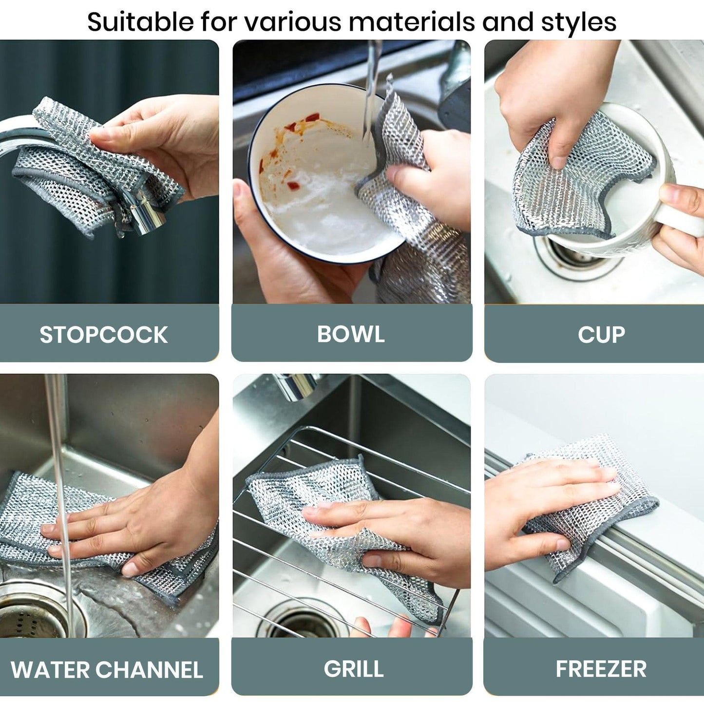 Non-Scratch Multipurpose Dish Wash Cloth SET OF-10