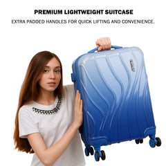 Medium Hard Shell Luggage Set of 3 (20” + 24” + 28”) – Stylish Gold Trolley Bags