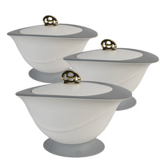 Insulated Casserole Set of 3 (0.8L + 1.8L + 3L) – Elegant Pink Hot Pot Set for Kitchen