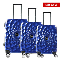 Premium Hard Shell Luggage Set of 3 (20” + 24” + 28”) – Stylish Black Trolley Bag Combo