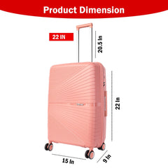 Premium 22” Hard Shell Luggage – Stylish Black Trolley Bag for Travel