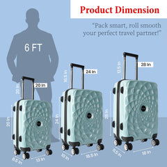 Premium Hard Shell Luggage Set of 3 (20” + 24” + 28”) – Stylish Black Trolley Bag Combo