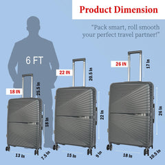 Velvair Luggage: Travel Made Stylish and Effortless 18"+22"+26" SET OF-3