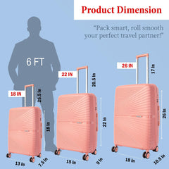Velvair Luggage: Travel Made Stylish and Effortless 18"+22"+26" SET OF-3