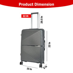 Premium 22” Hard Shell Luggage – Stylish Black Trolley Bag for Travel
