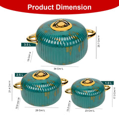 Prime Pick Premium Insulated Casserole Set of 3 (1L + 2L + 3.5L)