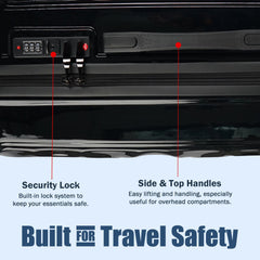 Premium Hard Shell Luggage Set of 3 (20” + 24” + 28”) – Stylish Black Trolley Bag Combo