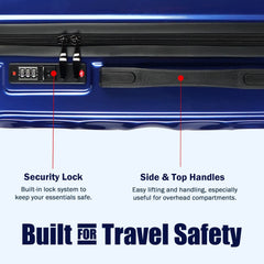 Premium Hard Shell Luggage Set of 3 (20” + 24” + 28”) – Stylish Black Trolley Bag Combo