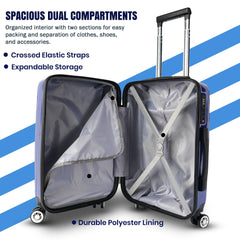 Premium Hard Shell Luggage Set of 3 (20” + 24” + 28”) – Stylish Black Trolley Bag Combo