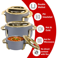 Insulated Casserole Set of 3 (1.8L + 2.3L + 3.5L) – Premium Hot Pot Set for Kitchen