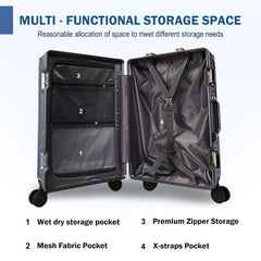 Velvair Luggage 20" Grey – Stylish & Durable Travel Companion