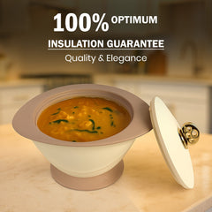 Insulated Casserole Set of 3 (0.8L + 1.8L + 3L) – Elegant Pink Hot Pot Set for Kitchen